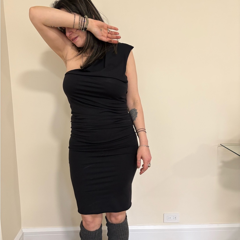 Elegant Black One Shoulder Dress